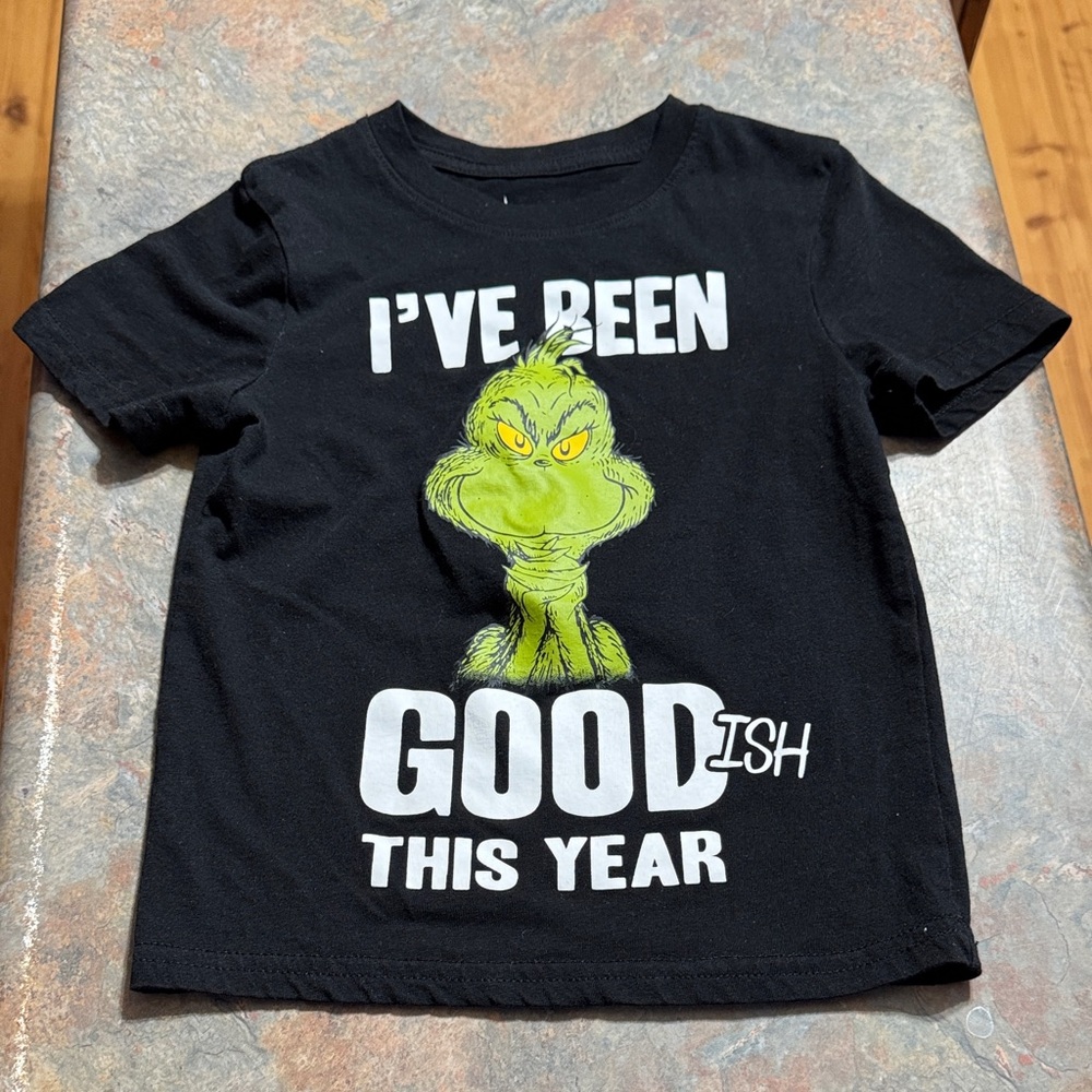 10/$10 Dr. Seuss Black Grinch Kids T-Shirt